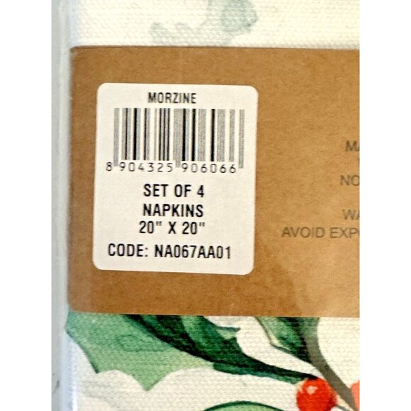 NEW!! Maison d' Hermine Holiday Napkins Set of Four - Picture 3 of 8